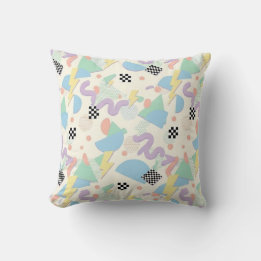 Almofada Pastel Retro Memphis Pattern Swirls
