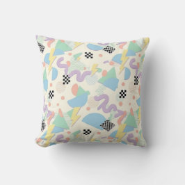 Almofada Pastel Retro Memphis Pattern Swirls