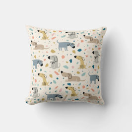 Almofada Pastel Terrazzo Funny Cute Dog Patterno