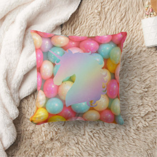 Almofada Pastel Unicorn Throw Pillow | Magical Rainbow Home