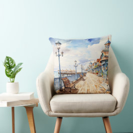 Almofada PASTEL WATERCOLOR BOARDWALL E PRAIA bonito