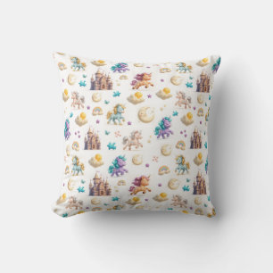 Almofada Pastel Whimsso Unicorns e Castles Fantasy
