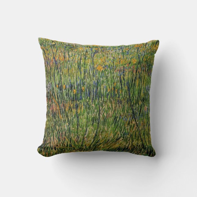 Almofada Pasto em Flor por Vincent van Gogh (Frente)