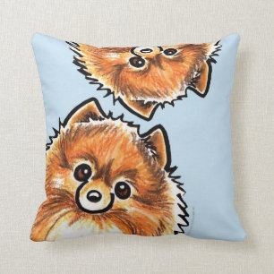 Almofada Patas vermelhas de Pomeranian acima