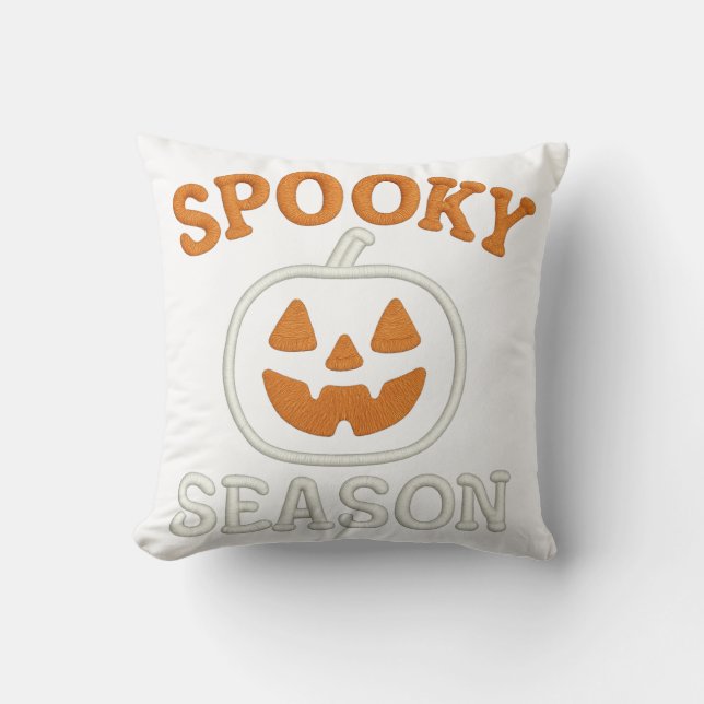 Almofada Patch de Abóbora de Halloween (Frente)