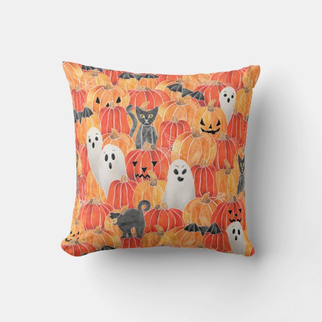 Almofada Patch de Pumpkin Spooky (Frente)