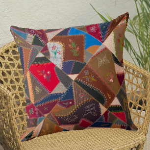 Almofada Patchwork de 16" em Vintage - padrão de inclinação