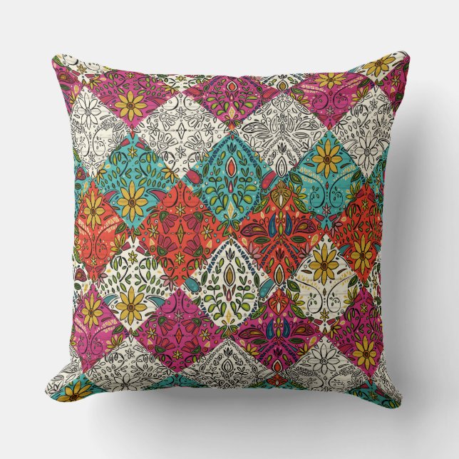 Almofada patchwork de aziza (Frente)