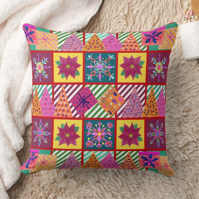 Almofada Patchwork de Natal (Cobertor)