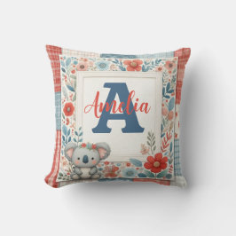 Almofada Patchwork Denim Koala Throw Pillow