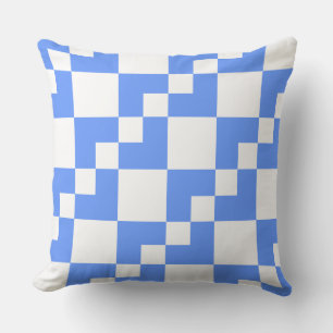 Almofada Patchwork Domino - Baby Blue and White