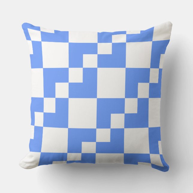 Almofada Patchwork Domino - Baby Blue and White (Frente)