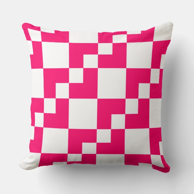 Almofada Patchwork Domino - Neon Red and White (Frente)