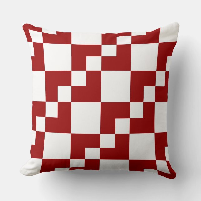 Almofada Patchwork Domino - Ruby Red and White (Frente)