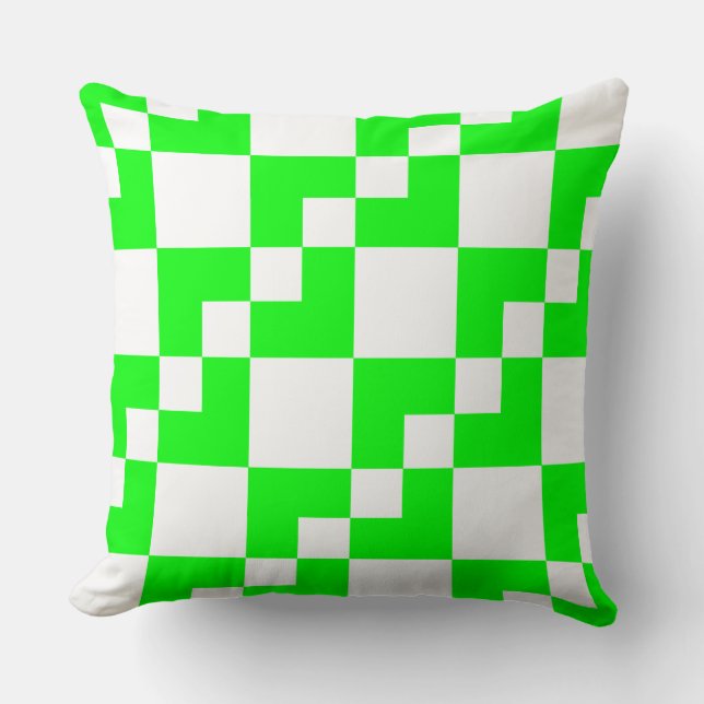 Almofada Patchwork Domino - Verde e branco (Frente)