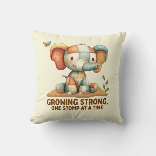 Almofada Patchwork Elephant “Growing Strong (Frente)