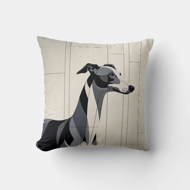 Almofada Patchwork Greyhound Elegante Minimalista (Frente)
