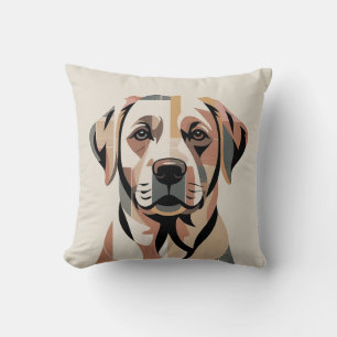 Almofada Patchwork Labrador Aconchegante Morno Neutro