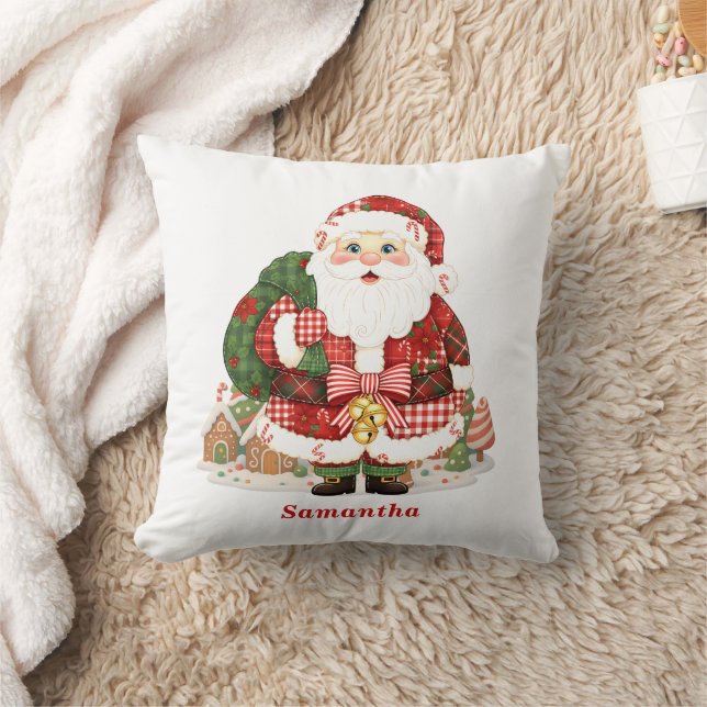 Almofada Patchwork Papai Noel Natal (Cobertor)