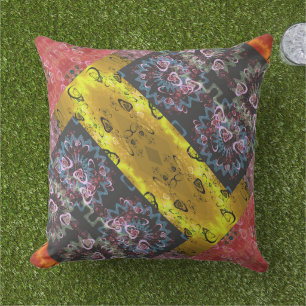 Almofada Patchwork Psychedelic Bohemian