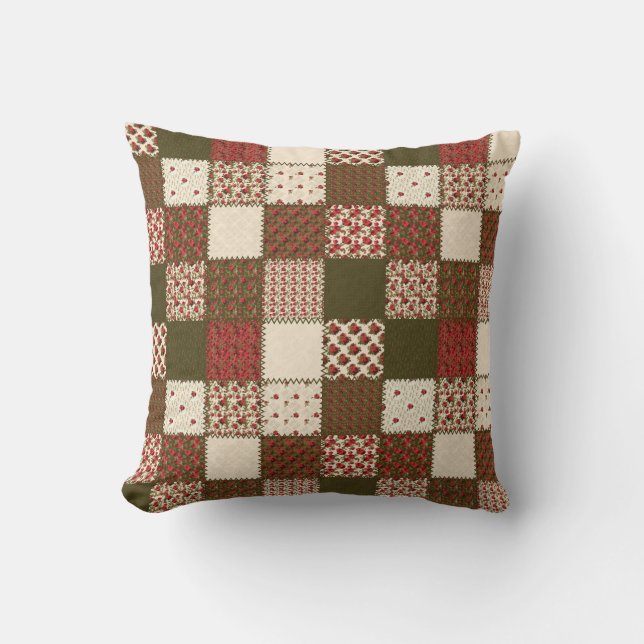 Almofada Patchwork Rustic Farmhouse Home Decor (Frente)