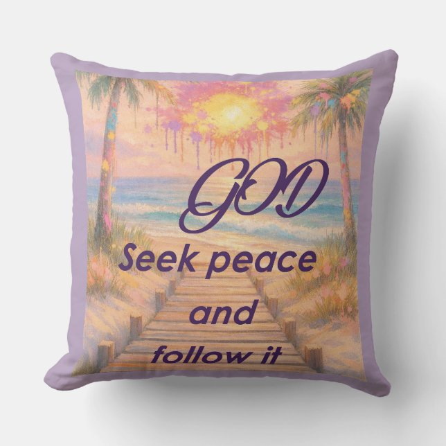 Almofada Path of Peace: Grace at Sunset (Frente)