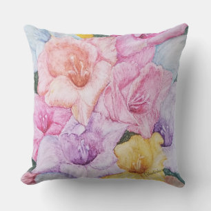 ALMOFADA PÁTICO DAS FLORES DE GLADIOLA COLORIDA