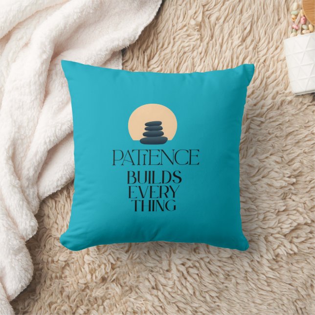 Almofada Patience Builds Everything Minimalist Zen Pillow (Cobertor)