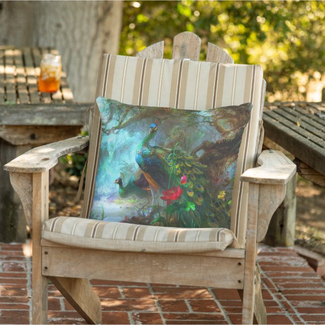 Almofada Patilha de Pássaros de Pássaros de Penas Verdes Az (Cadeira)