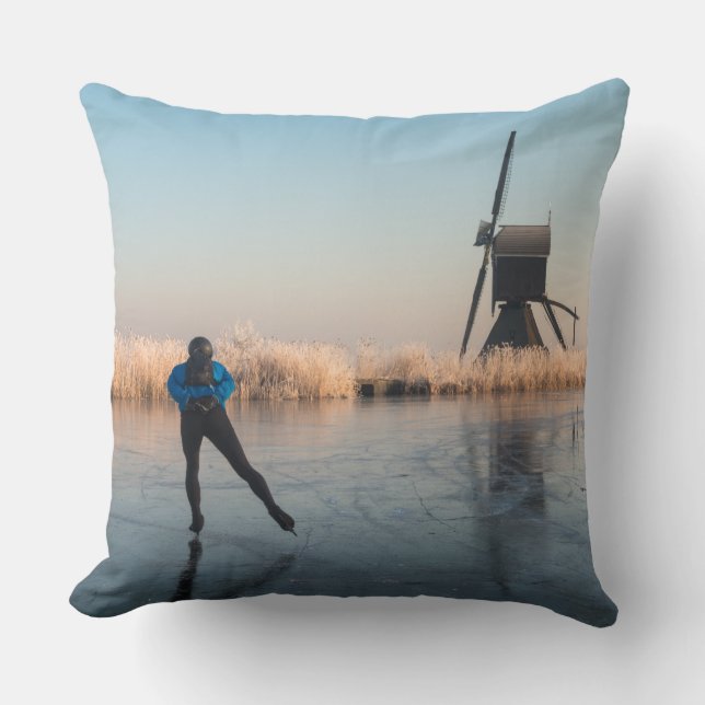 Almofada Patinagem no gelo após o moinho de vento e o (Frente)