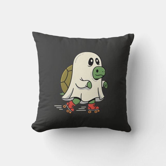 Almofada Patins Ghost Turtle Design de Halloween_1 (Frente)