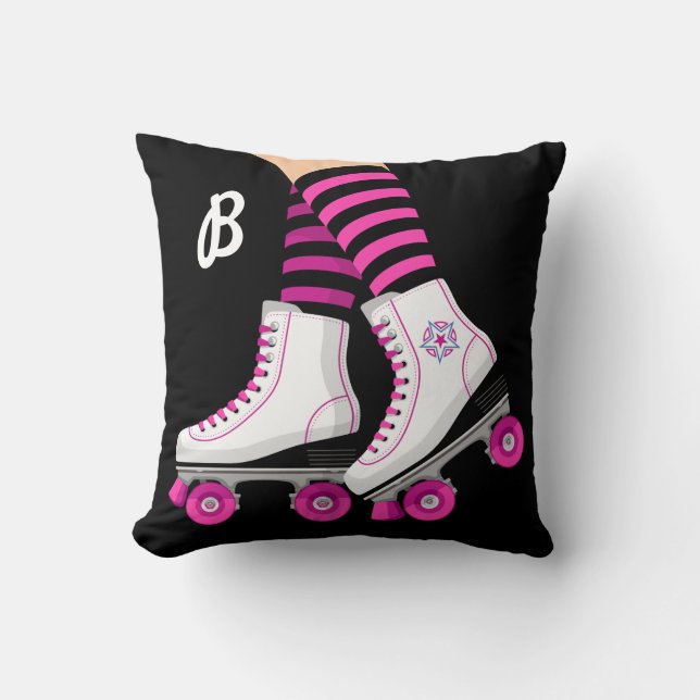 Almofada Patins Rosa e Preto (Frente)