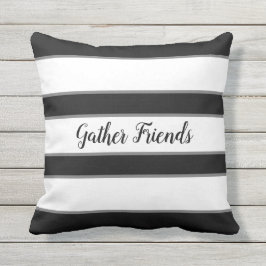 Almofada Pátio listrado preto e branco dos amigos do