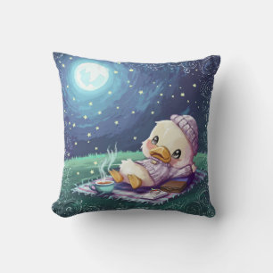 Almofada Pato bonito em um piquenique sob luz lua