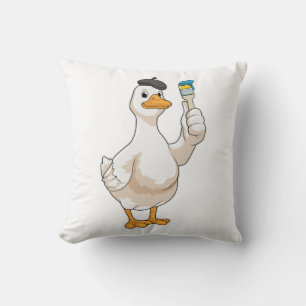 Almofada Pato como Pincel com pincel de pintura