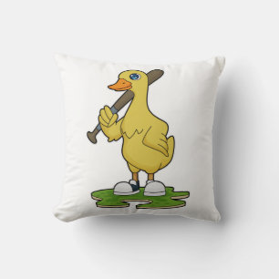 Almofada Pato no Baseball com bastão de beisebol
