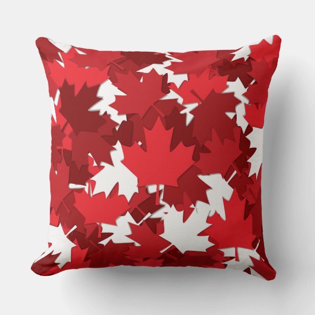 Almofada Patriotic Canada Flag Maple Leaf Pattern (Frente)