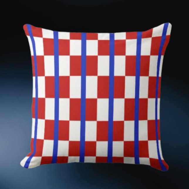 Almofada Patriotic Checker Stripe Throw Pillow (Criador carregado)