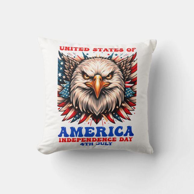 Almofada Patriotic Eagle Americana Throw Pillow (Frente)