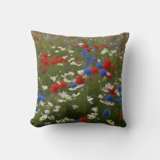 Almofada Patriotic Floral Throw Pillow