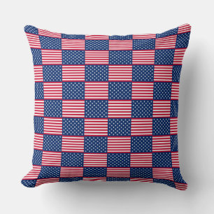 ALMOFADA PATRIÓTICO VERMELHO BRANCO AZUL AMERICANO ESTRELAS