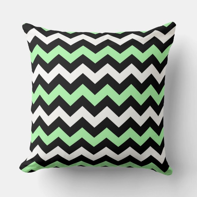 Almofada Patrulha Zigzag (zwart, groen, wit) (Frente)