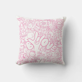 Almofada Patten Gato Bonito com Sinal ASL ILY - Design ASL