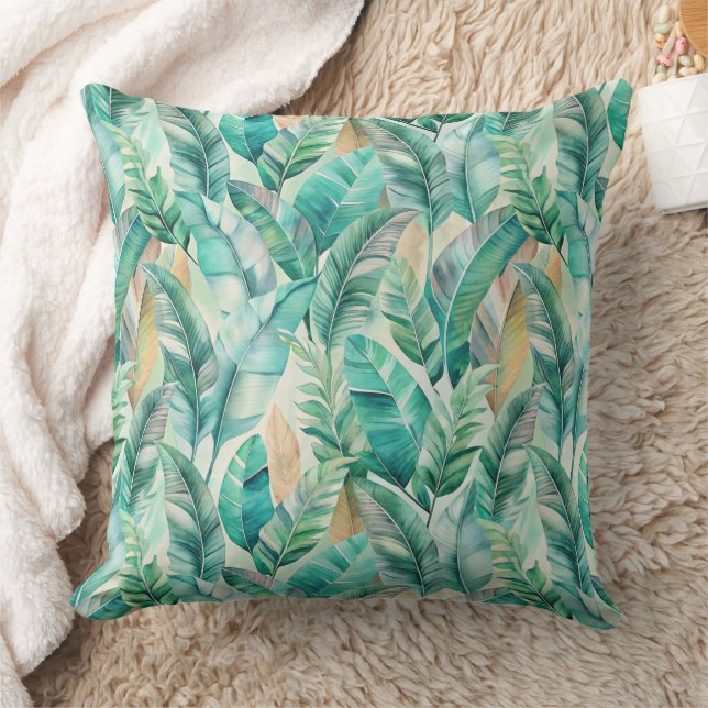 Almofada Pattern Boho Banana Leaves (Cobertor)