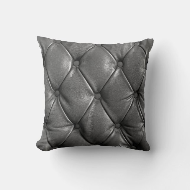 Almofada pattern of black genuine leather texture using as  (Frente)