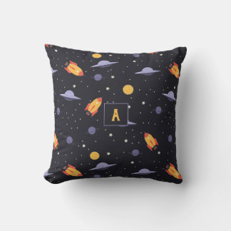 Almofada Pattern space lavender orange black monogram