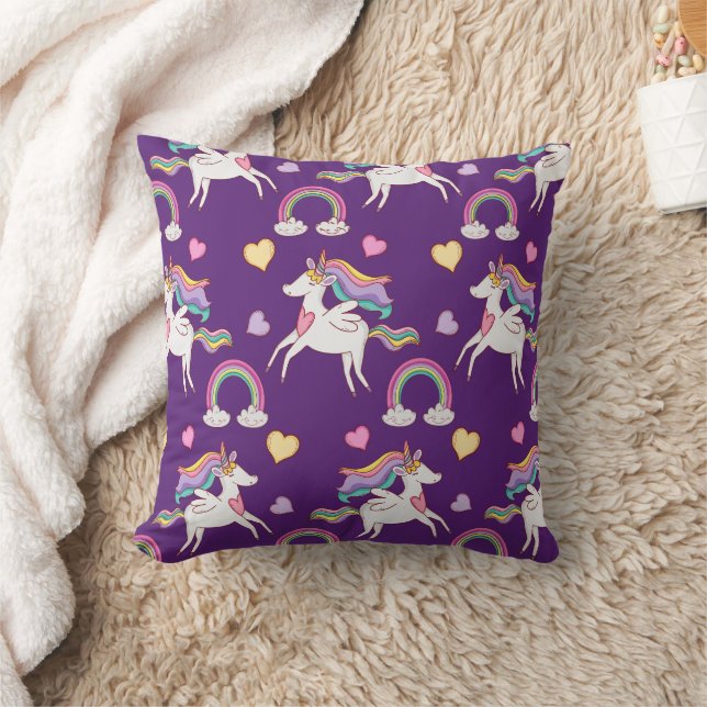 Almofada Patterno Funny Unicorn Magic Horse Cute (Cobertor)