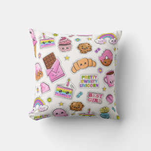 Almofada Patterno Funny Unicorn Magic Rainbow Cute