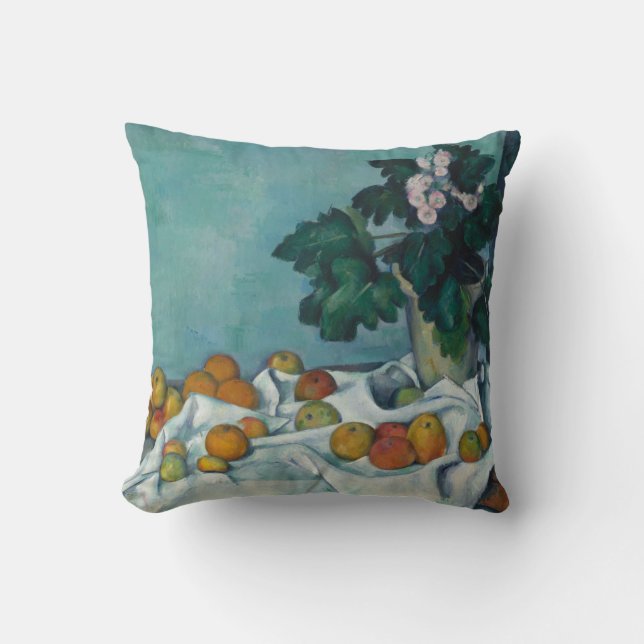 Almofada Paul Cezanne | Vida Estática com Maçãs e um Pote d (Frente)