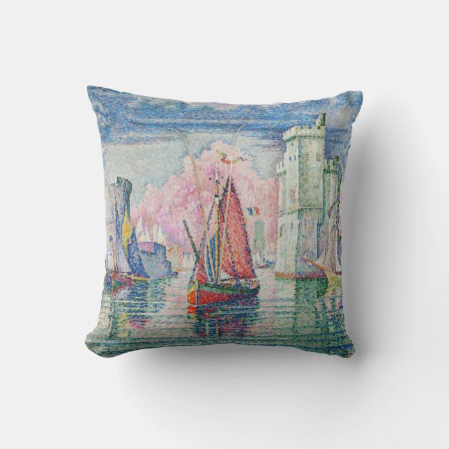 Almofada Paul Signac - Entrada de La Rochelle Harbor (Frente)